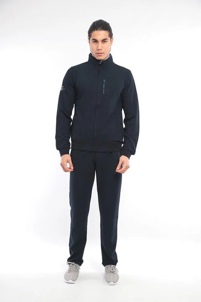 Waffle Stand Collar Tracksuit with Pocket Details