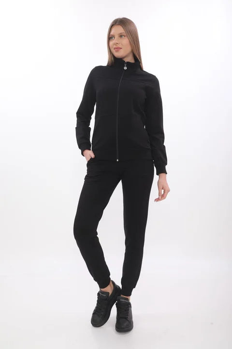 Zip-Up Tracksuit – Hoodless, 2-Thread Fabric