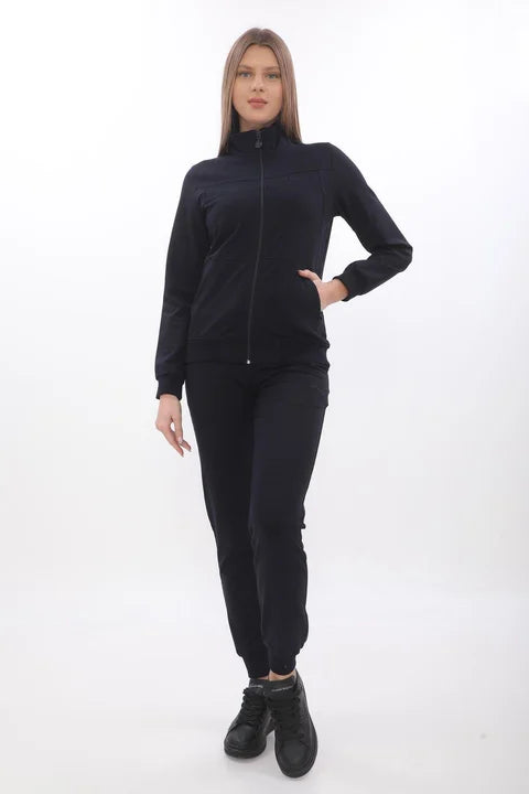 Zip-Up Tracksuit – Hoodless, 2-Thread Fabric