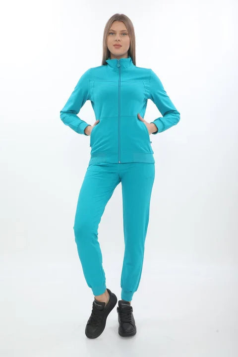Zip-Up Tracksuit – Hoodless, 2-Thread Fabric